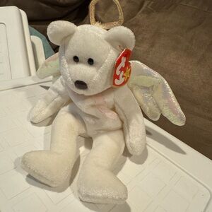 Ty Halo Angel Bear Plush with Iridescent Wings